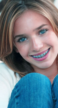 smiling girl with braces